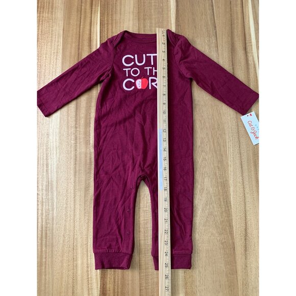 Cat & Jack Babies Sleepwear 1 Piece Pajamas "Cute To The Core" Long Sleeve 12M - Picture 3 of 8